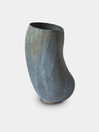 Linda Ouhbi 41/2025 Hand-built Stoneware Vase (10in/25cm) In Blue