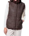 Linda Richards Genuine Rex Rabbit Reversible Vest In Brown In Brown