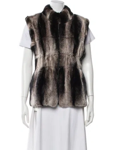 Pre-owned Linda Richards Luxury Fur Fur Jacket In Brown