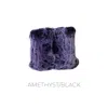 Linda Richards Rex Rabbit Handwarmer In Amethyst/black In Multi