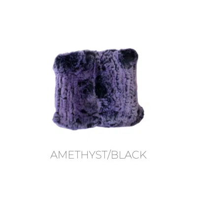 Linda Richards Rex Rabbit Handwarmer In Amethyst/black In Multi