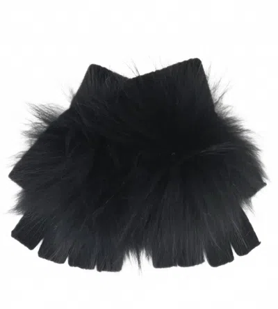 Linda Richards Women's Angora Pom Handwarmer In Black
