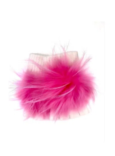 Linda Richards Women's Pom Handwarmer In Bubble Gum Pink