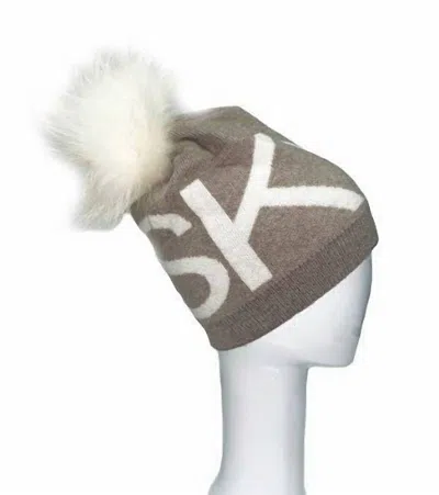 Linda Richards Women's Wool Ski Hat In Taupe In Black