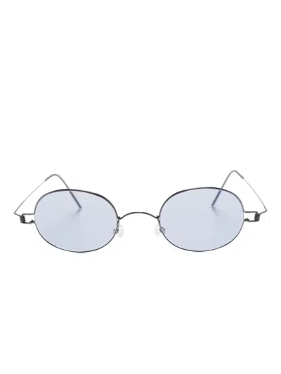 Lindberg 8217 Oval-frame Titanium Sunglasses In Black