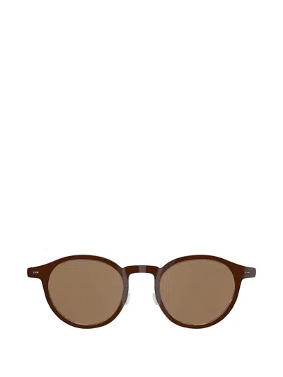Lindberg 8347 Round-frame Sunglasses In Brown