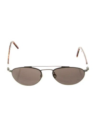 Pre-owned Lindberg Aviator Tinted Sunglasses In Brown/silver
