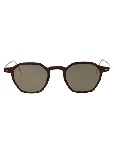 Lindberg Brown Gold Nylon Sunglasses