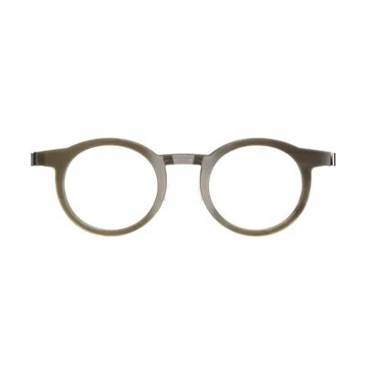 Lindberg Buffalo Horn 1846 H16 10 Marrone Chiaro Silver Glasses In Green