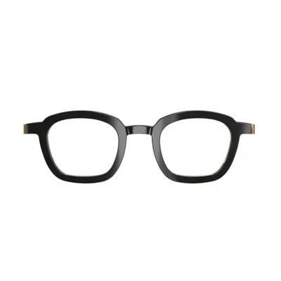 Lindberg Buffalo Horn 1858 H26 Pu15 Nero Marrone Chiaro Bronzo Glasses In Black
