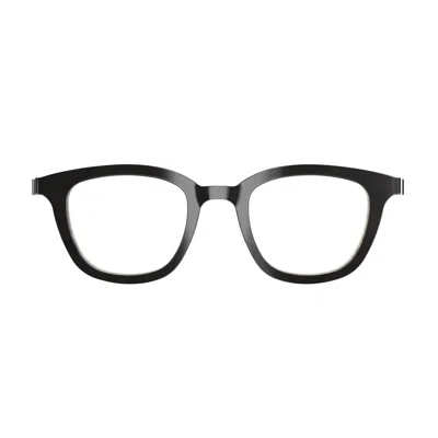 Lindberg Buffalo Horn 1862 H26 10 Nero Marrone Silver Glasses In Black