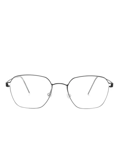 Lindberg Brille Mit Rundem Gestell In Brown