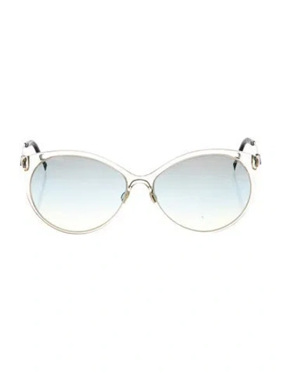 Pre-owned Lindberg Cat-eye Gradient Sunglasses In Blue