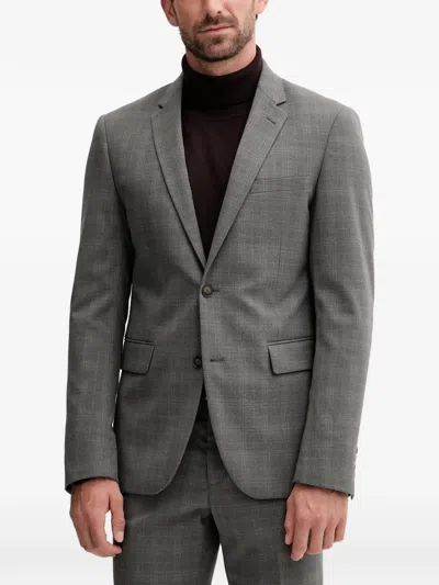 Lindberg Check Button Suit In Gray