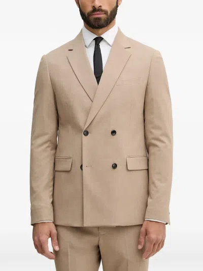 Lindberg Double-breasted Notched Lapel Suit In Multi