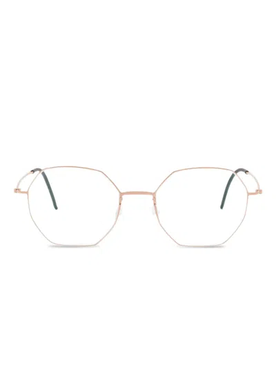 Lindberg Geometric-frame Glasses In Gold