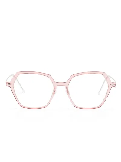 Lindberg Geometric-frame Glasses In Pink