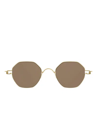 Lindberg Geometric-frame Sunglasses In Gold