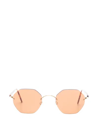 Lindberg Geometric-frame Rimless Sunglasses In Gold