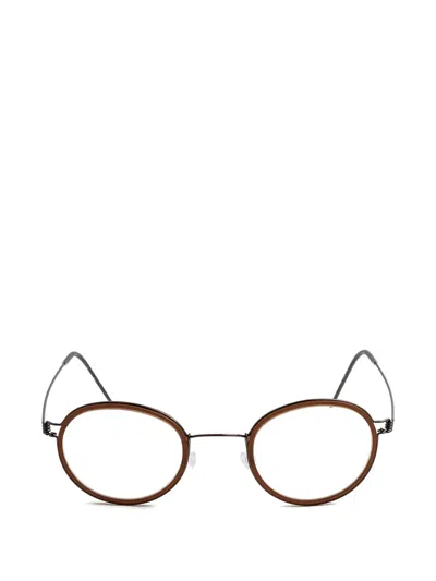 Lindberg Lex Round-frame Glasses In Brown