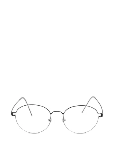 Lindberg Panto Round Glasses In Black