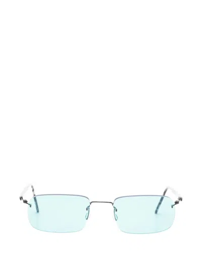 Lindberg Rimless Rectangle-frame Sunglasses In Blue