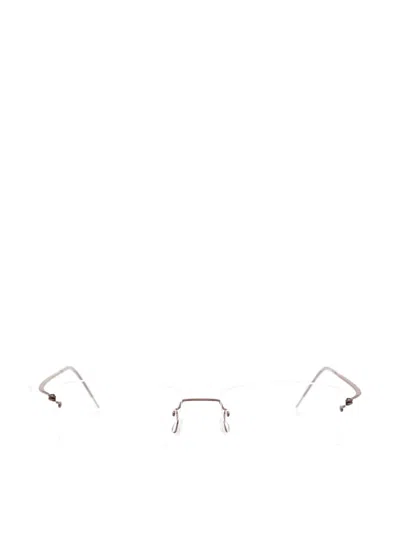 Lindberg Rimless Rectangular Glasses In Brown