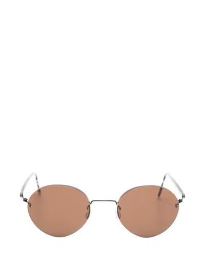 Lindberg Rimless Round-frame Sunglasses In Black