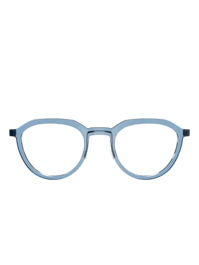 Lindberg Round-frame Glasses In Blue