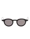 Lindberg Round-frame Sunglasses In Black