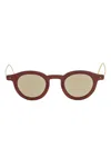 Lindberg Round-frame Sunglasses In Brown