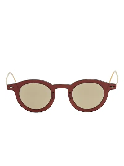Lindberg Round-frame Sunglasses In Brown