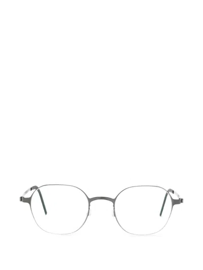 Lindberg Round-frame Glasses In Grey