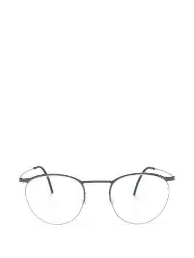 Lindberg Round-frame Glasses In Grey