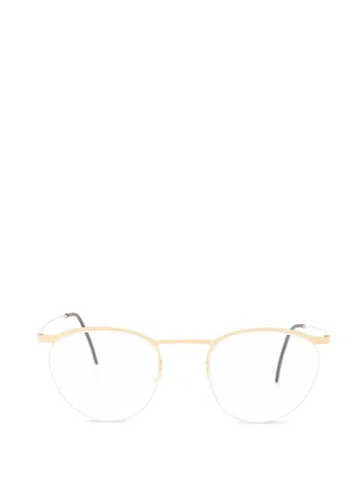 Lindberg Round-frame Half-rim Glasses In Gold