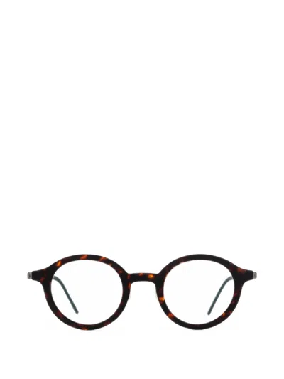 Lindberg Round-frame Tortoiseshell-effect Glasses In Braun