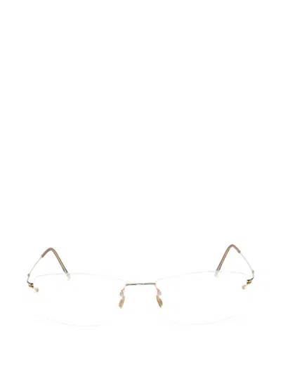 Lindberg Spirit Diamond-embellished Rectangle-frame Glasses In Gold