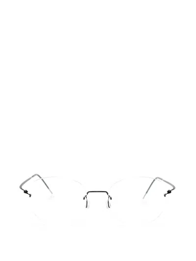Lindberg Spirit Rimless Round-frame Glasses In Grey