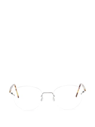Lindberg Spirit Rimless Round-frame Glasses In Silver