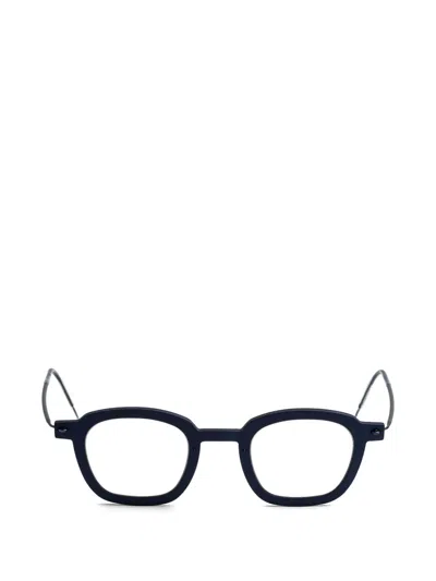 Lindberg Square-frame Titanium Glasses In Blue