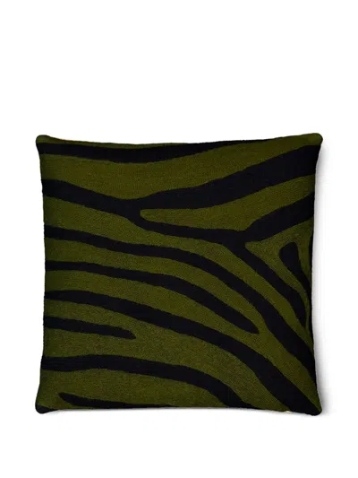 Lindell & Co Akim Zebra-stripe Cushion In Green