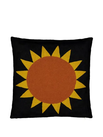 Lindell & Co Sun Motif Cushion In Black