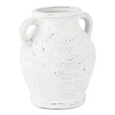 Linden Street 10 In White Terracotta Vase