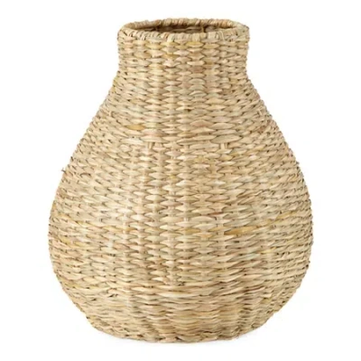 Linden Street 12 In Round Woven Vase In Brown
