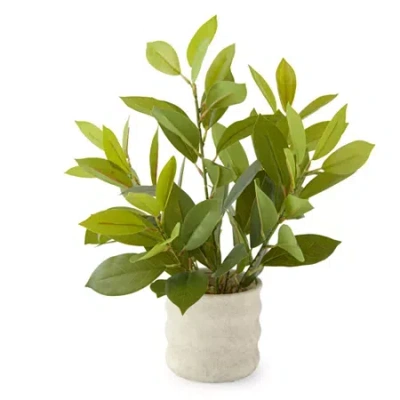 Linden Street 14.5in Rubber Fig Artificial Plant In Green