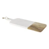 Linden Street 20x7 Mango Wood & Marble Serve Tray In White