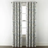 Linden Street Bayshore Print Grommet Top Energy Saving 100% Blackout Single Curtain Panel In Blue