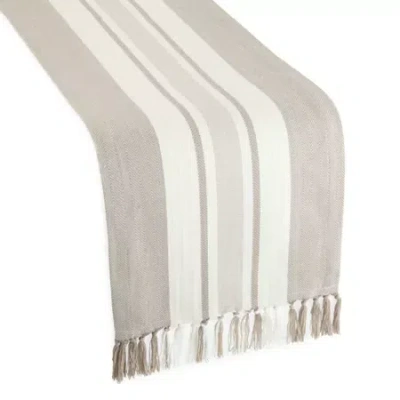 Linden Street Central Border Table Runner In Gray