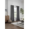 Linden Street Gwen Basketweave Grommet Top Light-filtering Single Curtain Panel In Gray