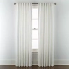 Linden Street Gwen Basketweave Leaf Rod Pocket Back Tab Light-filtering Single Curtain Panel In White